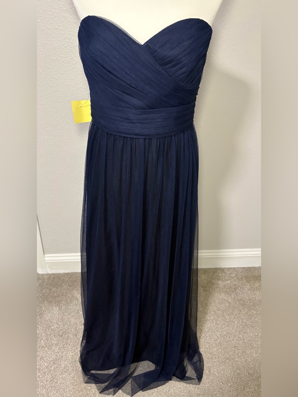 Amsale Elegant Navy Chiffon Evening Dress Sz 10